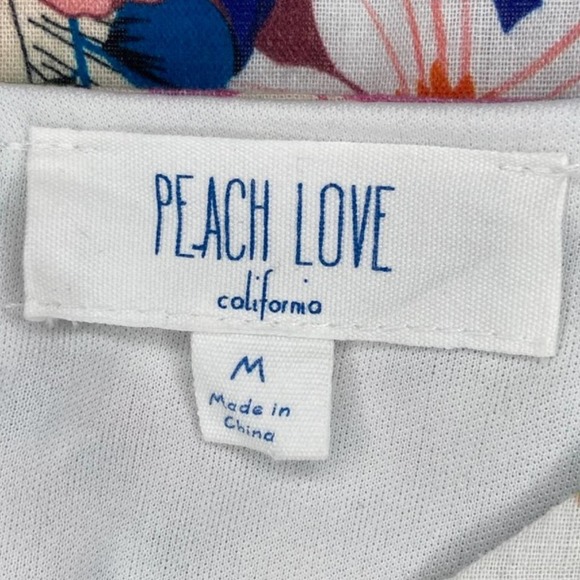 Peach Love California Floral Botanical Romper w/ Adjustable Spaghetti Straps - Picture 6 of 9